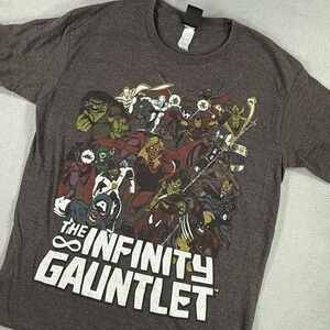 Marvel‎ Mad Engine Infinity Gauntlet Graphic T-Shirt Charcoal Grey Mens Large
